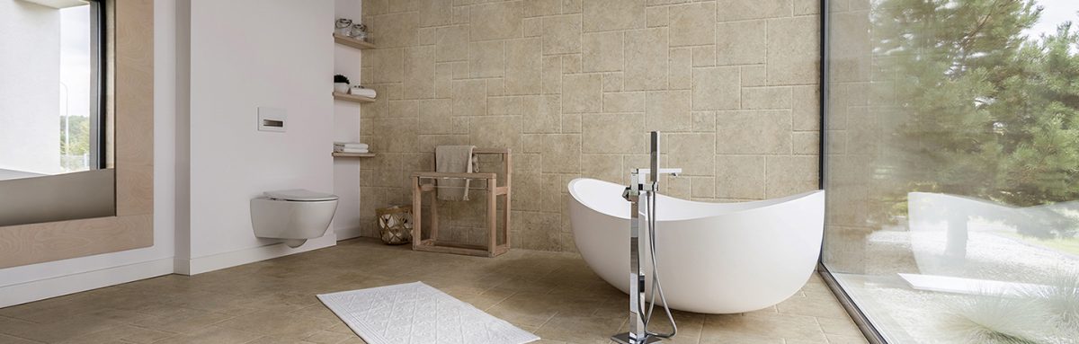 Gạch Mờ Vân Đá Ý Xám, Kem, Nâu Nhạt, Mặt Rỗ Phối Modul 4 Kích Thước Kiểu Sàn Lâu Đài Pháp Florence Travertine French Pattern Chống Trượt R11 - Ảnh 4