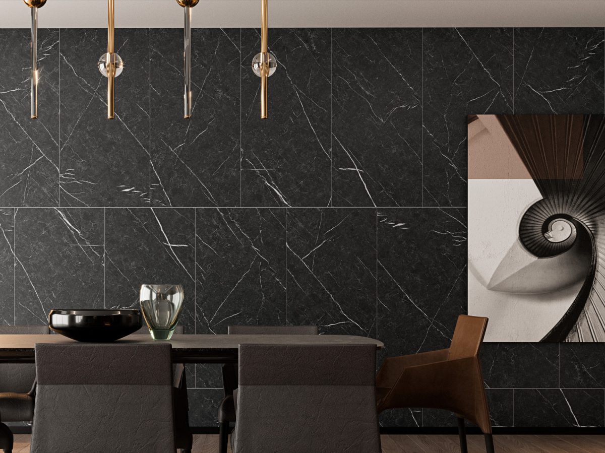 Gạch Mờ Vân Cẩm Thạch Xám Đen Chống Trượt Rasso Grey Marble 60x60, 60x120 - Ảnh 2