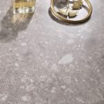 Gạch Mờ 60x120 Vân Đá Mài Xám Cao Cấp Hạt Lớn Mink Grey Terrazzo