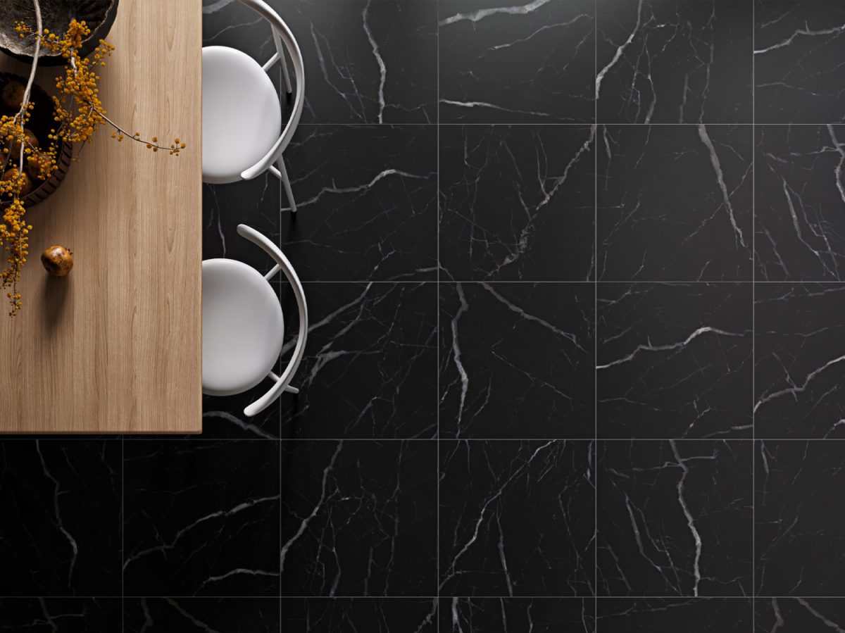 Gạch Mờ Vân Marble Đen Tia Chớp Trắng Mặt Mờ Chống Trượt Fano Black 60x60, 60x120 Cảm Hứng Nero Black Marble - Ảnh 2