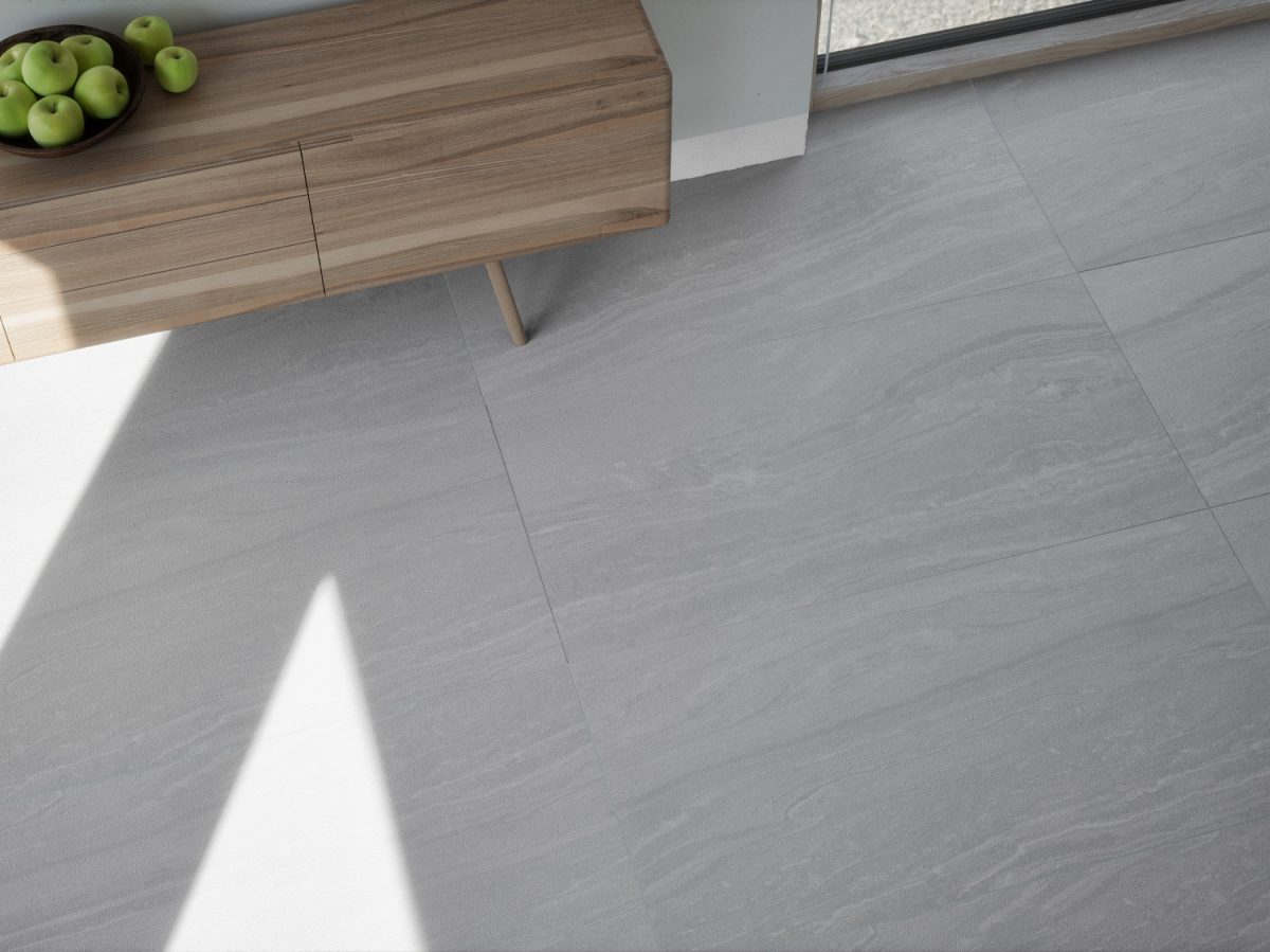 Gạch Mờ Nhám 60x120 Chống Trượt Vân Đá Flow Grey - Ảnh 2