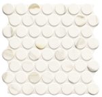 Gạch Mosaic Ốp Tường Trang Trí 30.7x30.7cm Chip Hình Tròn Vân Đá Cẩm Thạch Trắng Gold 31CIMAMO