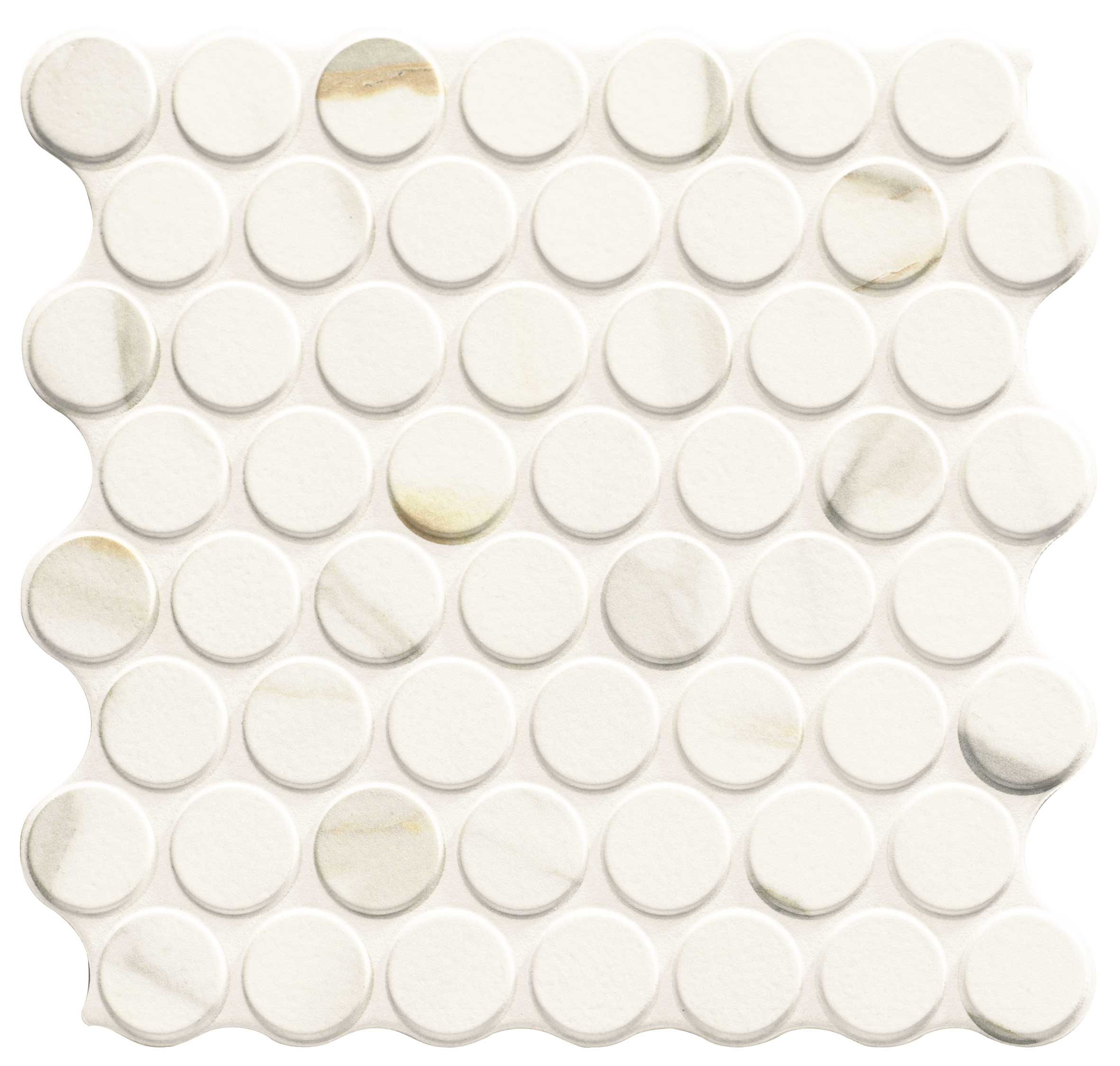CALACATA_GOLD_CIRCLE_33X31-0x0-c Gạch Mosaic Ốp Tường Trang Trí 30.7x30.7cm Chip Hình Tròn Vân Đá Cẩm Thạch Trắng Gold 31CIMAMO - Ảnh 1