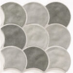 Gạch Mosaic Mờ Vảy Cá Tây Ban Nha 30.7x30.7cm Ốp Tường Trang Trí Xám Bê Tông 31SCMO-CON
