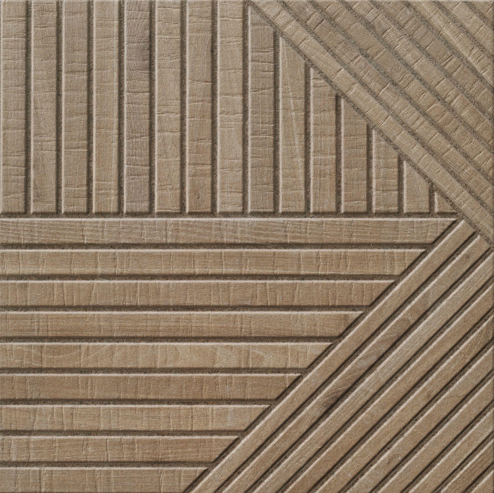 gỗ sồi tangram.jpg Gạch Vân Gỗ Sồi Tông Kem 44x44cm Ốp Trang Trí Lát Ngoài Trời Thiết Kế Xếp Hình Phân Rãnh Cách Điệu 44TAWO-OA - Ảnh 1