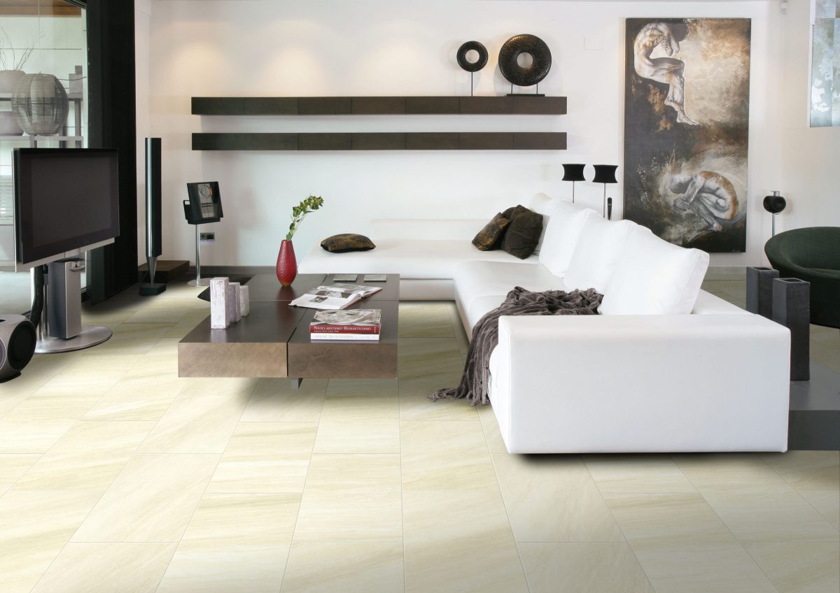 Gạch Mờ Mịn Vân Đá Vôi Biến Chất Bồ Đào Nha Vàng Kem Miles Mocca Cream 60x60cm 60MIST-6617N - Ảnh 3