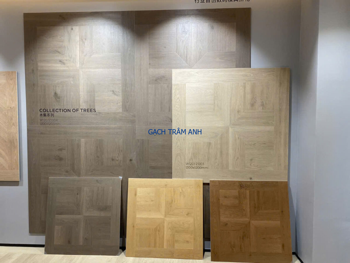 Gạch xương đá vân gỗ ghép hình hoa văn 80x80cm đồng giá, thiết kế kiểu Pháp Marseille Wood Parquet Flooring - Ảnh 2