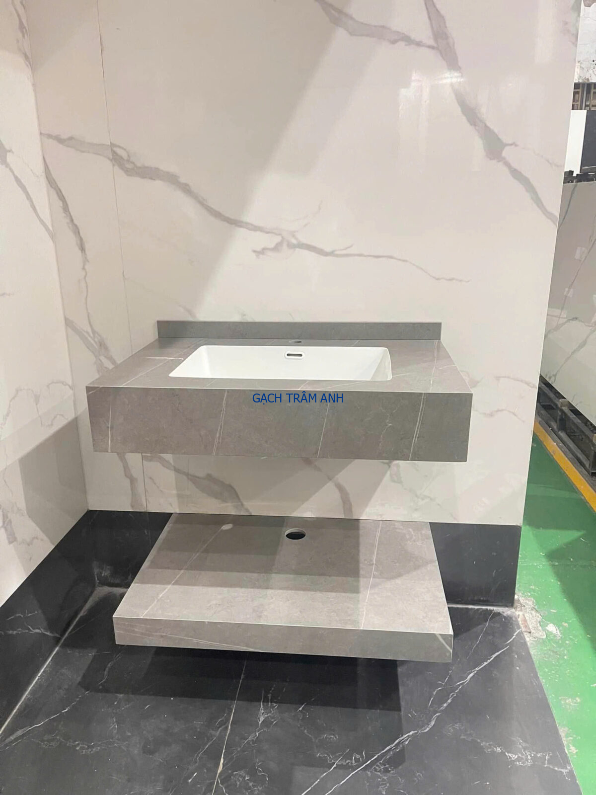 BÀN LAVABO ĐÁ NHÂN TẠO VÂN MARBLE CAO CẤP - Ảnh 3