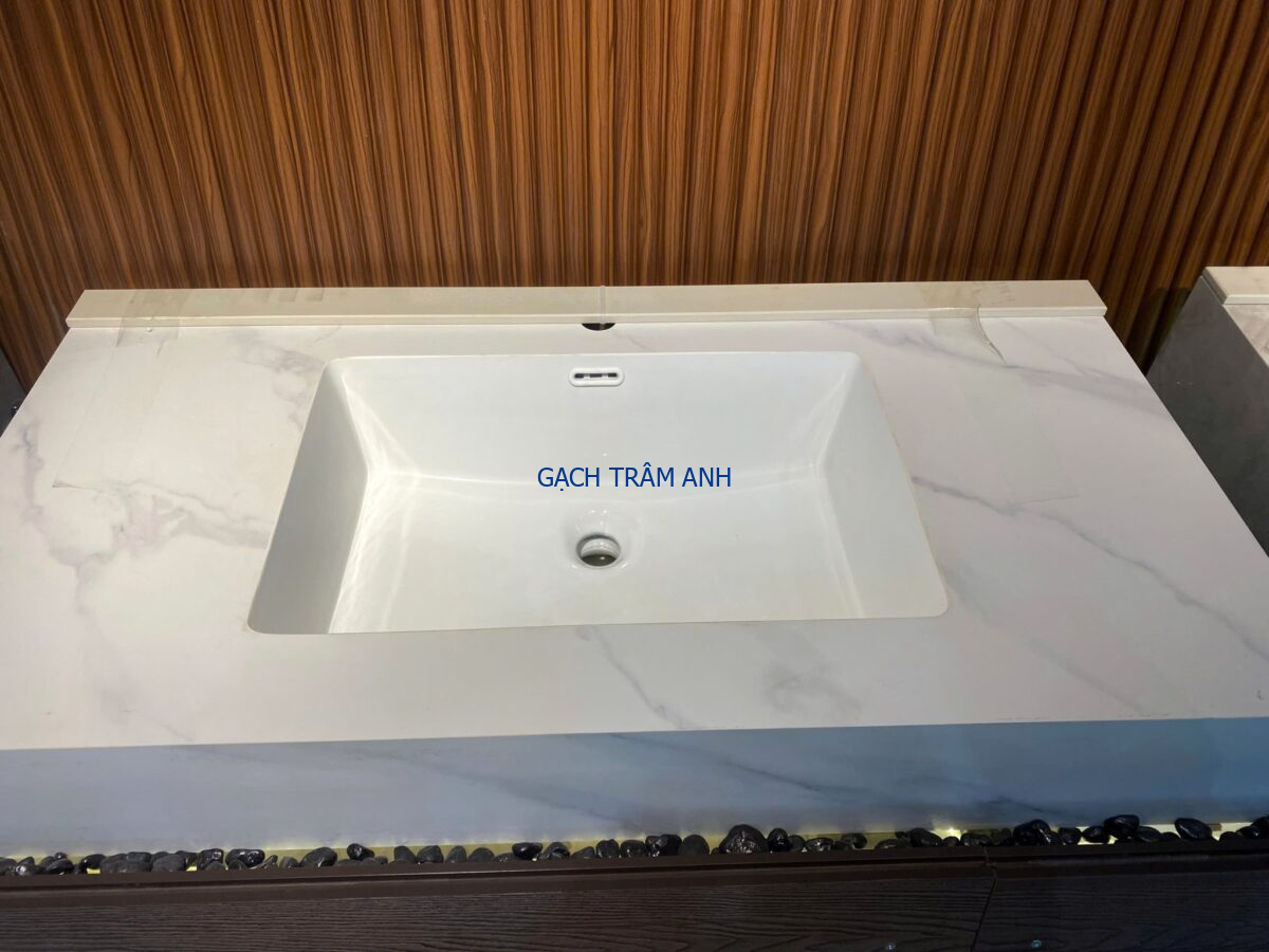 BÀN LAVABO ĐÁ NHÂN TẠO VÂN MARBLE CAO CẤP - Ảnh 5
