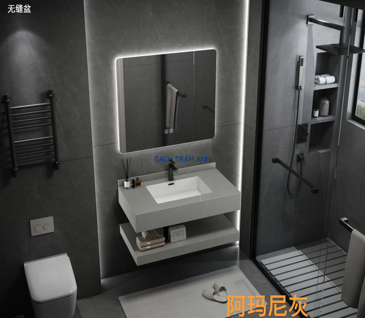 BÀN LAVABO ĐÁ NHÂN TẠO VÂN MARBLE CAO CẤP - Ảnh 9