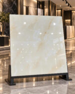 Gạch bóng lát sàn nhập khẩu cao cấp 100x100cm vân đá cẩm thạch marble kem xám trắng - Ảnh 12
